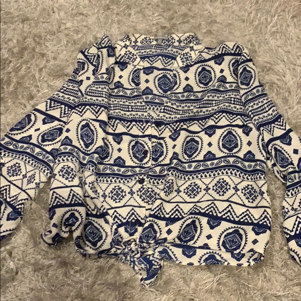 Charlotte Russe button up patterned shirt